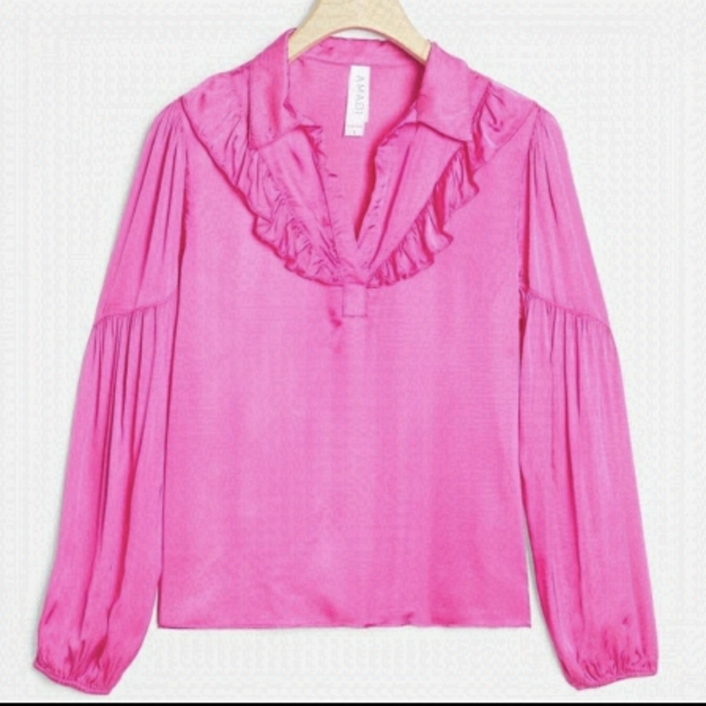 Anthropologie amadi pink blouse medium